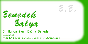 benedek balya business card